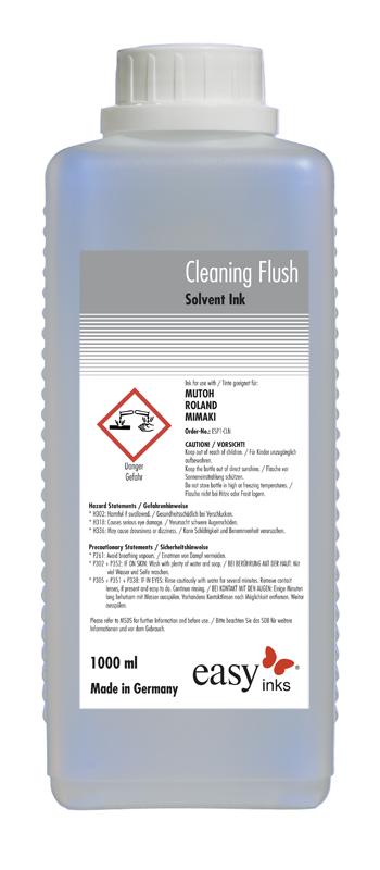 Cleaning Flush für HP DesignJet 8000, 9000, 10000 und Seiko ColorPainter, 1 Liter Flasche