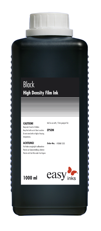 Schwarze High Density Hybrid Dye/Pigment Siebdruck Tinte, 1 Liter Flasche