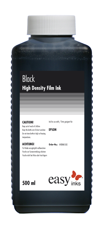 Schwarze High Density Hybrid Dye/Pigment Siebdruck Tinte, 500ml Flasche