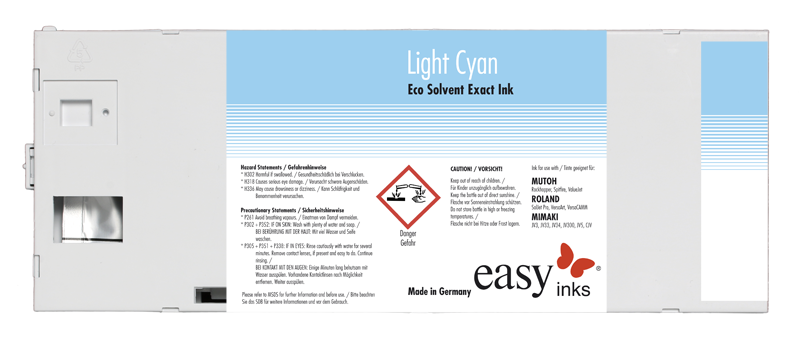 easy Eco Solvent Exact Tinte für Mutoh RH II, III und Spitfire, 220ml Kartusche, inkl. Smart Card
